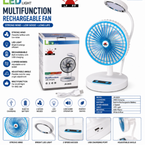 JR-2022 Multifunction Rechargeable LED Desk Fan
