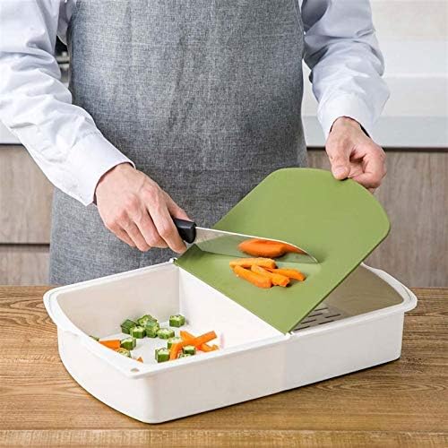 Cutting Boards Kitchen Dining 3-in-1 Kitchen Cutting Board Plastic Cutting Board Block and Drain Basket Storage Box Cutting Mat Kitchen Tool Durable and Non-Greasy Kitchen Tool - Image 3