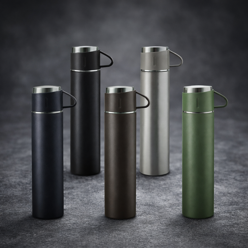 Gradient Insulated Sports Water Bottle โ Leak-Proof Flask with Motivational Time Markings - 500ml (Random Color) - Image 3