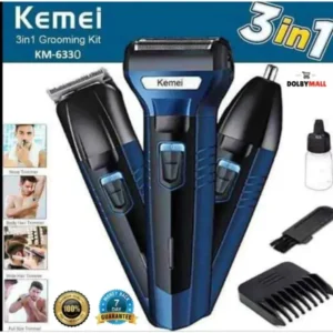 3 in 1 Rechargeable Shaver & Hair Clipper for Men | Cordless Beard Trimmer, Hair Clipper & Nose Hair Trimmer | Multi-Functional Grooming Kit