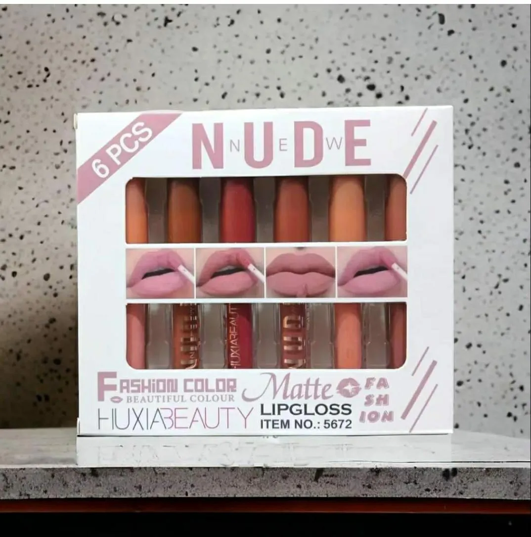 6 Pcs High Pigmented Nude Lipgloss - MultiColor