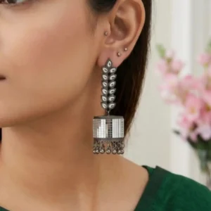 Funky Acrylic Plated Crystal Jhumka