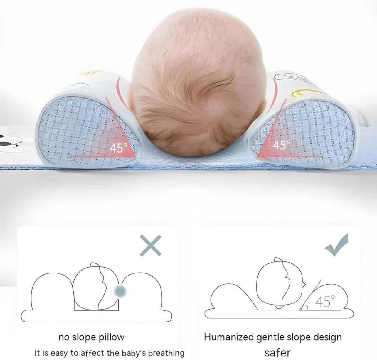Adjustable Baby Sleeping Support Pillow Anti Roll Cushion And Neck Protection Infant Sleep Positioner | Random Colour - Image 2