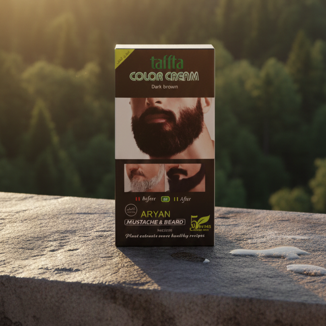 Aryan Mustache & Beard Color Cream (Dark Brown) โ 5-Minute Instant Grey Coverage with Plant Extracts - Image 2