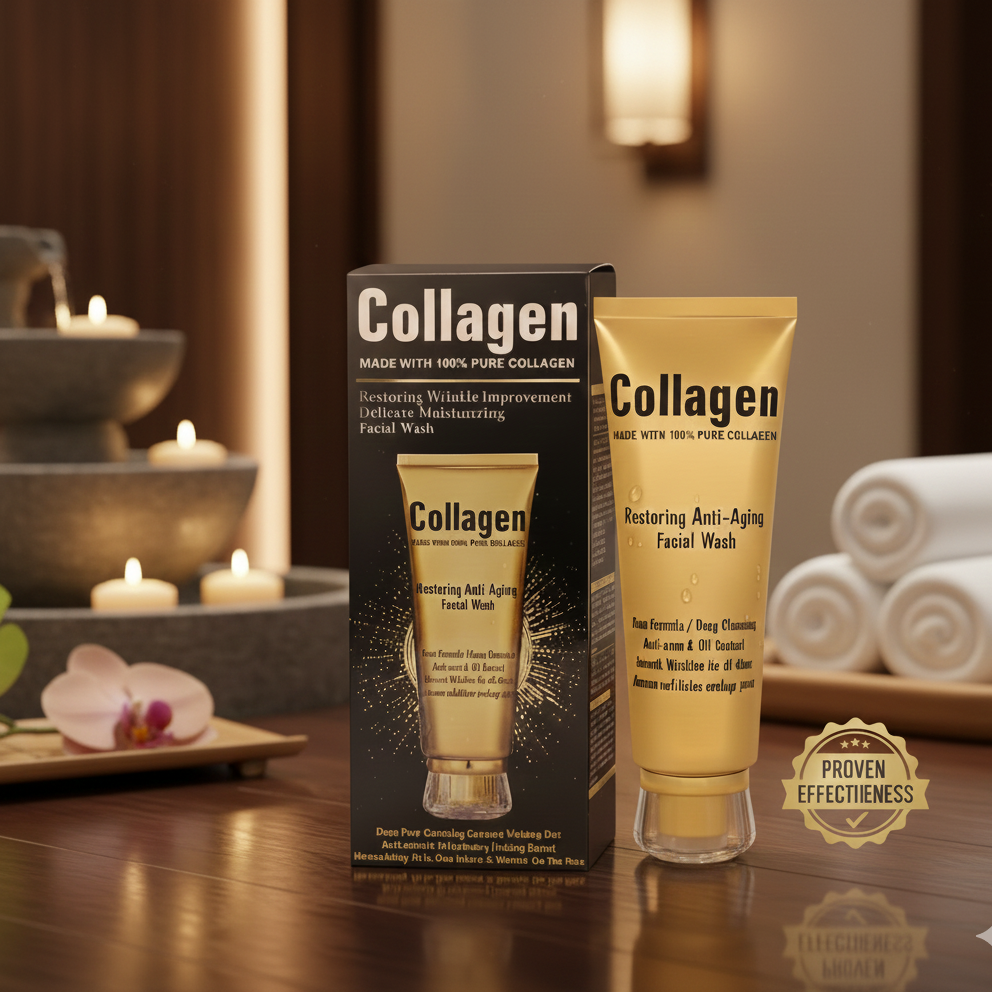 Collagen Restoring Anti-Aging Facial Wash - Deep Cleansing, Wrinkle Improvement, Oil Control & Delicate Moisturizing (120ml) - Image 4