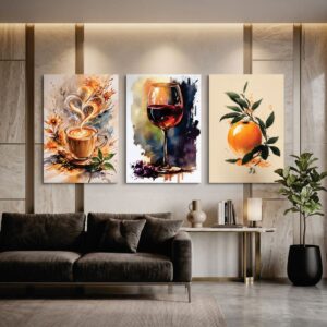 Set of 3 Premium Wall Art Photo Tiles โ Home Decor Accessory Designed For Interior Styling And Daily Living Space Routine - Size: 8x11