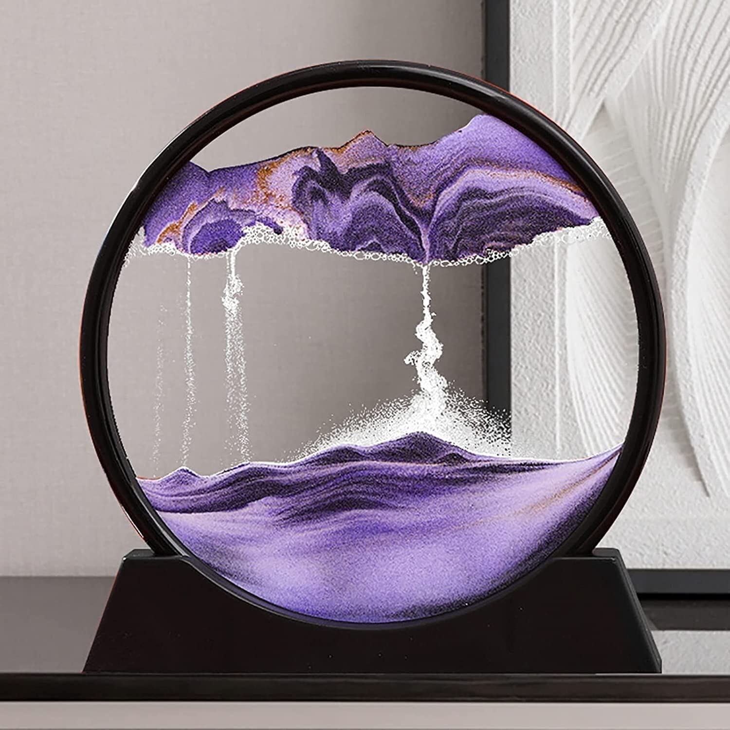 3D Moving Sand Art Lamp With Stand | Sand Lamp For Room & Home Decoration | Sandscapes Frame For Table | Random Colour - Image 3