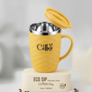 Eco Sip Stainless Steel Coffee Mug 400ml – Insulated Travel Cup BPA Free