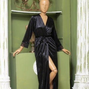 Elegant Luxury Silk Night Gown with Delicate Lace Trim - Comfortable Sleepwear for Women Free Size - Sku : R-016