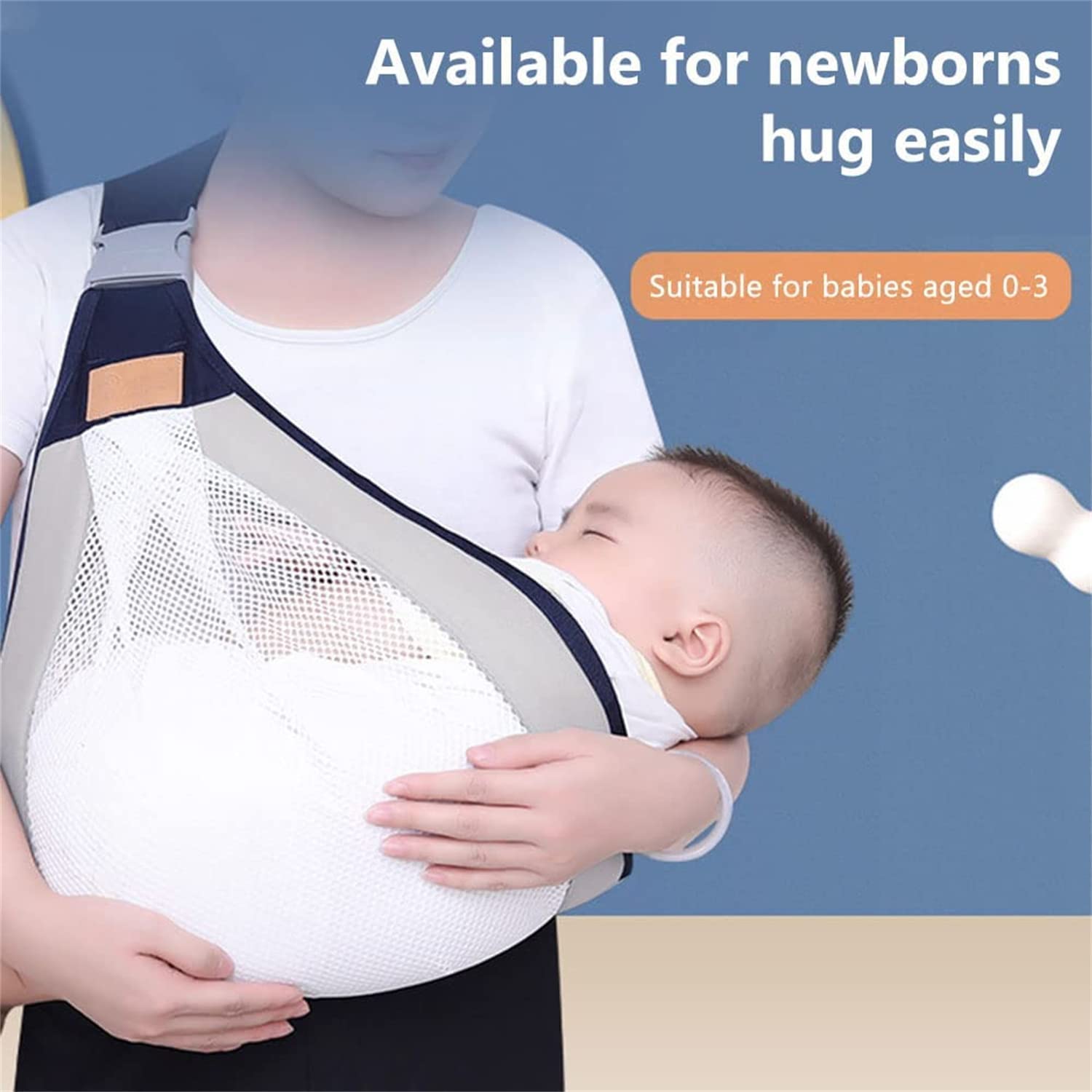 1PC Baby Carrier, Ergonomic Baby Strap one Shoulder Labor-Saving Polyester Baby Half Wrapped Sling (Random Color) - Image 4