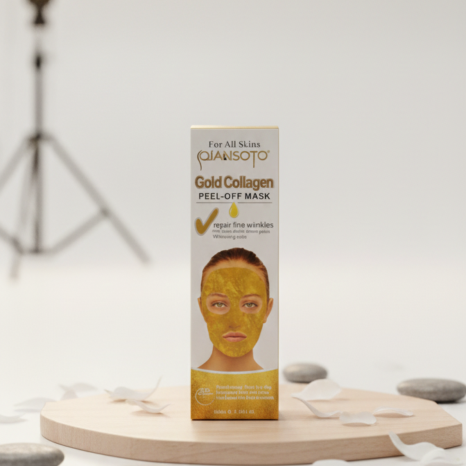 Qiansoto Gold Collagen Peel-Off Facial Mask โ Anti-Aging & Skin Brightening Treatment (100ml) - Image 3