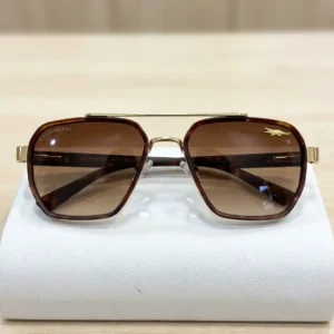 Elegant Unisex UV Protection Metal Sunglasses Brown