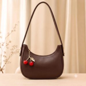 Cherry Charm Shoulder Purse Stylish Compact Durable Fashion Accessory Practical Choice For Daily Use Office College And Casual Outings