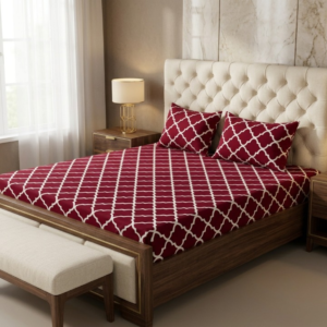 3D Crystal Cotton 3-piece Bedsheet Set - Home Accessory Designed For Bedroom Comfort (AY0010055)