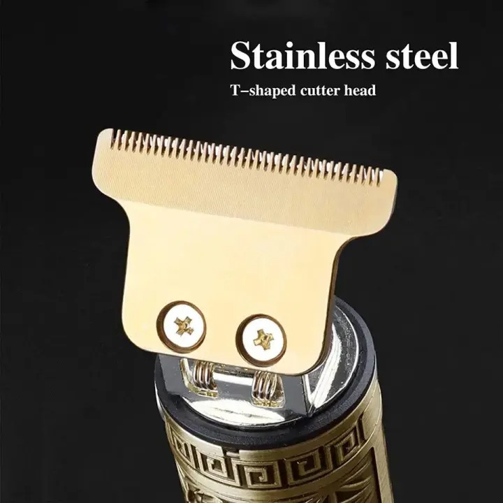 Vintage T9 Metal Body Hair Trimmer for Men โ USB Rechargeable Professional Hair Clipper | Precision Beard, Hair & Detailing Grooming Tool - Image 2