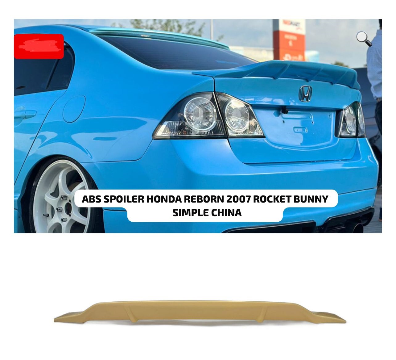 ABS Rocket Bunny Style Rear Trunk Spoiler for Honda Civic Reborn (2006โ2012 Models)