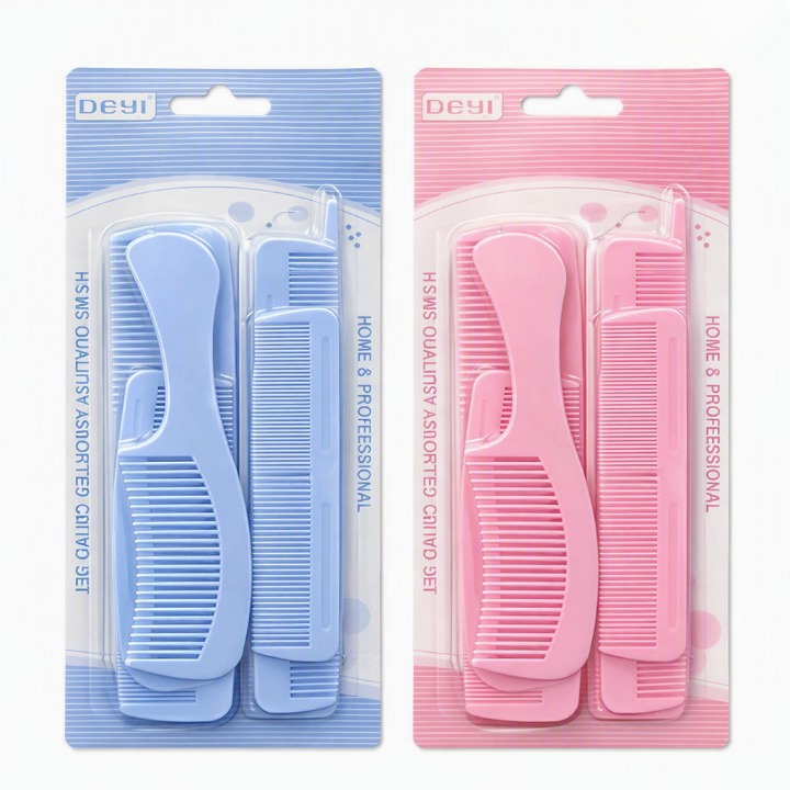 6 Pcs Hair Comb Set โ Assorted Hair Styling & Detangling Combs for Women, Girls & Daily Hair Care - Multicolor - Image 2
