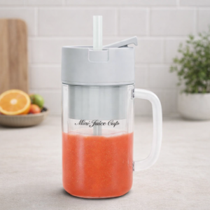 Portable Mini Crusher Juicer – USB Rechargeable Electric Juice Cup with Straw & Handle for Fresh Shakes and Smoothies