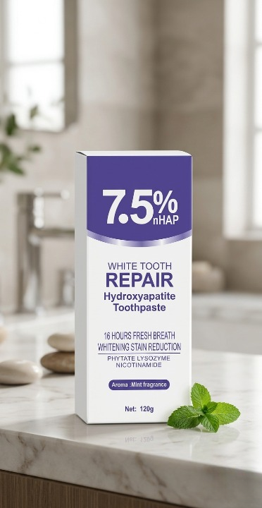7.5% nHAP White Tooth Repair Hydroxyapatite Toothpaste – Advanced Enamel Whitening & Stain Reduction (120g) - Image 4