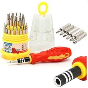 31-Piece Stainless Steel Screwdriver Set โ Durable Silver Tool Kit (Made in China)