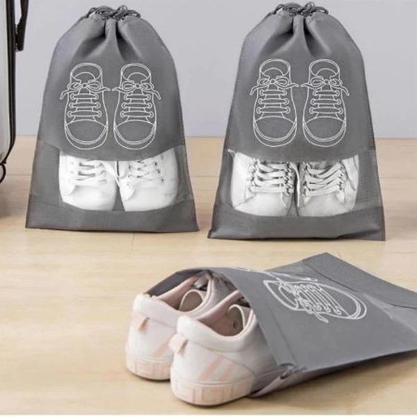 1 Pc - Shoe Bags For Travel Dust Proof Storage Organizer With Clear Window Non Woven Packing Pouch - Size: 12.5x16.5 - Image 5