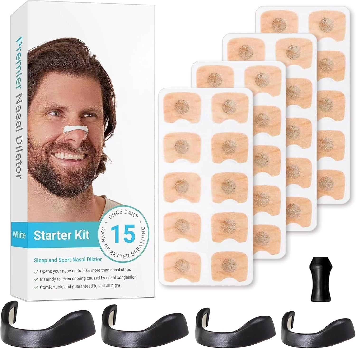 Premier Nasal Dilator White Starter Kit โ Sleep and Sport Nasal Dilator for 15 Days of Better Breathing & Snoring Relief - Image 2