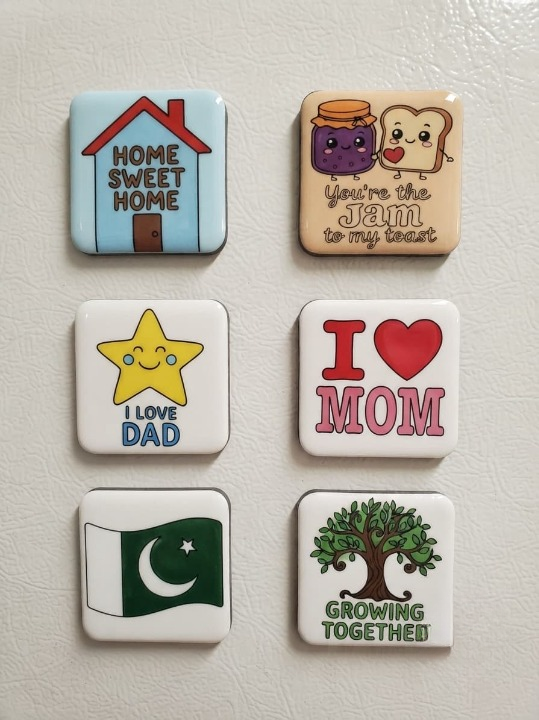 DIY Fridge Magnet Paint Kit โ 6 Magnets & 6 Paint Sheets Creative Art Set - Image 2