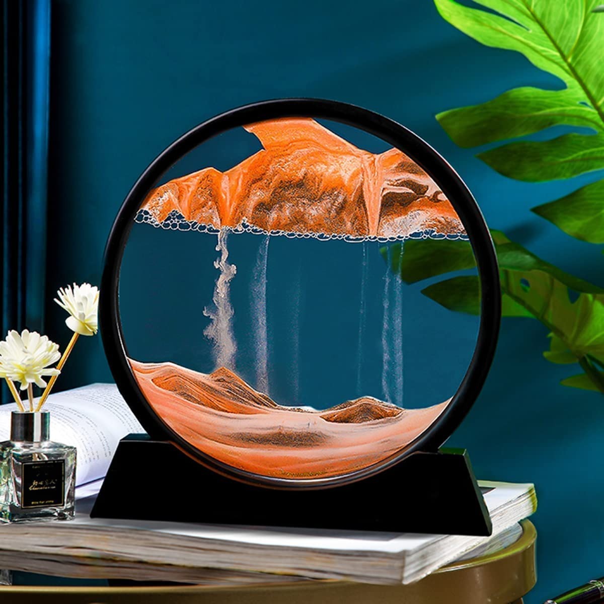 Sandscape Painting 3D Moving Sand Art Hourglass Sand Timer Mountain Lamp With Metal Stand Home Decoration | Random Color - Image 3