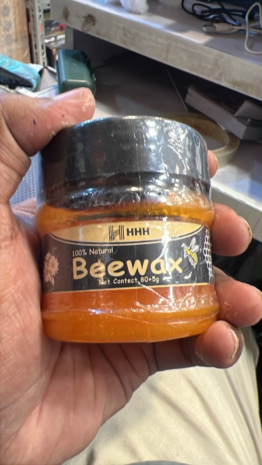 HHH 100% Natural Beewax - Premium Wood Seasoning & Furniture Polish for Restoration and Protection l 85g - Image 5