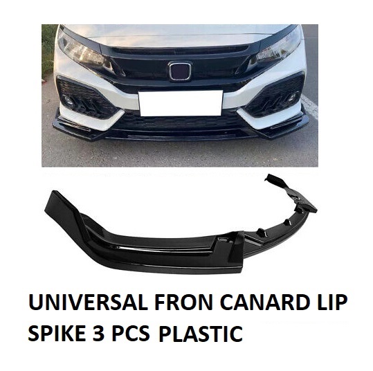 Universal Front Canard Lip – 3 Pcs Plastic Car Spoiler Kit - Image 2