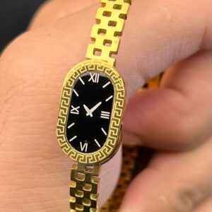 Fake Watch Handcuff Bracelet for Women – Stylish Gold Wrist Watch - QTX-184