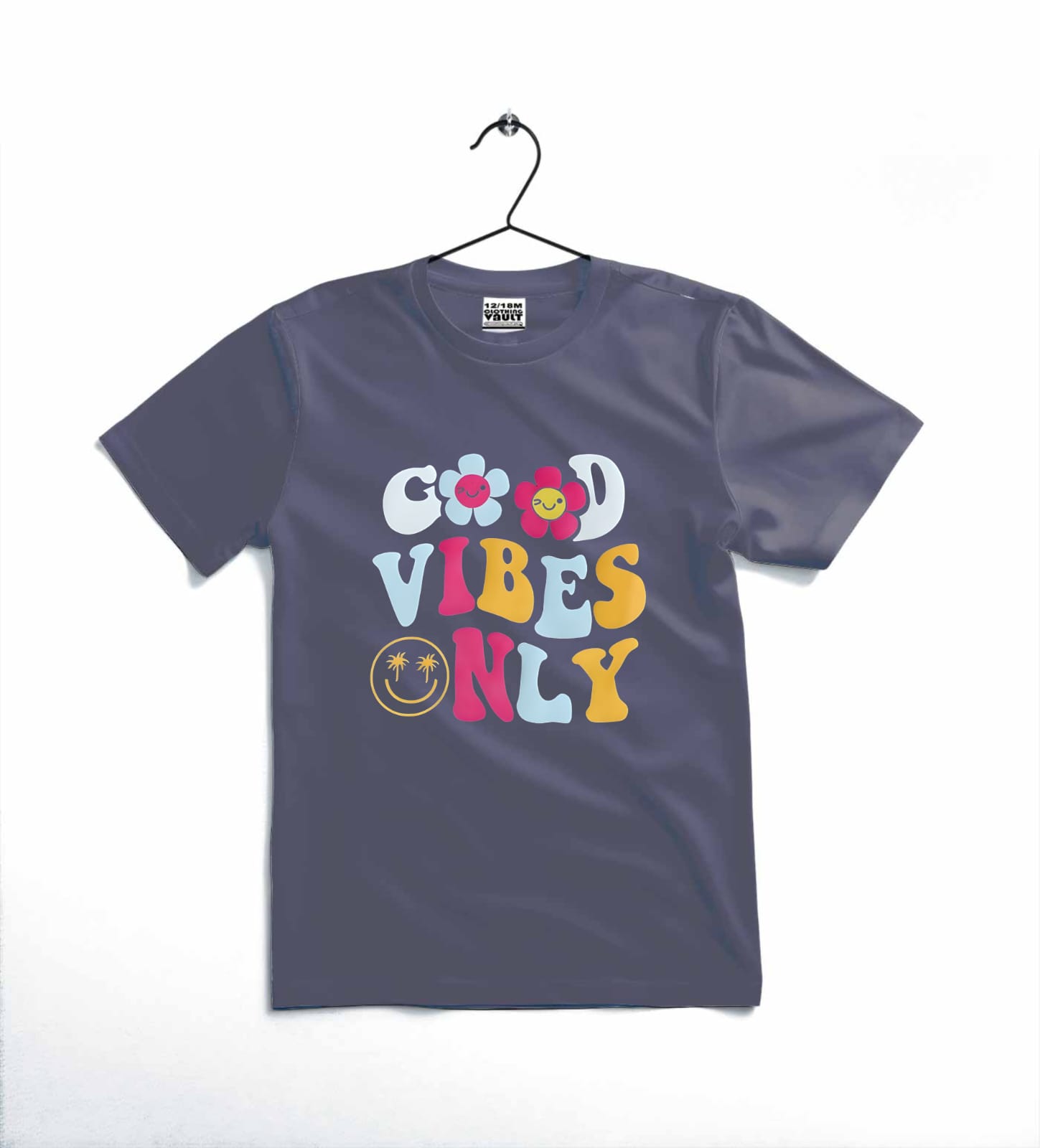 Good Vibes Only Printed Kids T-Shirt - Image 3