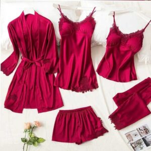 Silk Jersey 5 Piece Nighty Dress