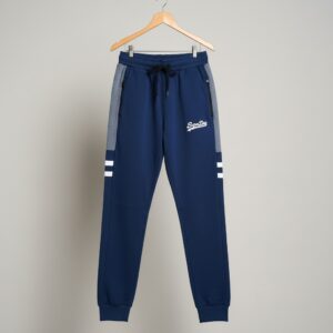 Super Dry Men’s Panel Trousers | Premium French Terry Fabric Joggers | Stylish Contrast Panel Slim-Fit Sweatpants for Gym & Casual Wear