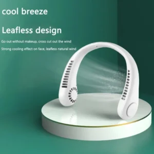 Portable Bladeless Neck Cooler – Hands-Free 360° Airflow USB Rechargeable Neck Fan for Indoor & Outdoor Use ~ 1200 mAh