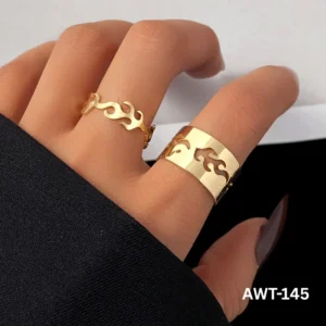 AWT-145 Star Couple Rings Adjustable Matching Rings With Elegant Star Design For Couples