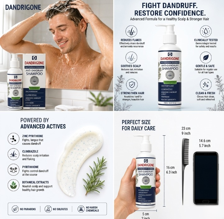 DANDRIGONE Anti Dandruff Shampoo Advanced Scalp Therapy With Clinical Actives - Image 2