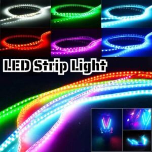 Premium Multi Color RGB LED Chain Cover Light For Motorcycles Waterproof Flexible Strip Light 45CM