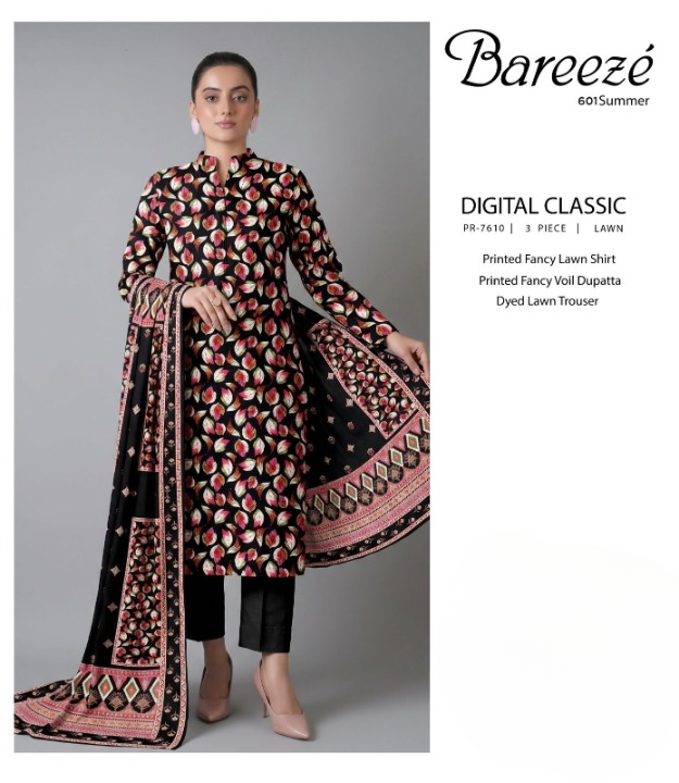 Bareeze Digital Classic 3 Piece Printed Lawn Suit โ PR-7610