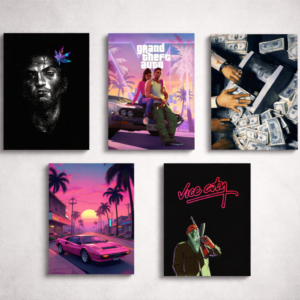 Set of 5 Premium Wall Art Photo Tiles – Modern Home Decor Sets