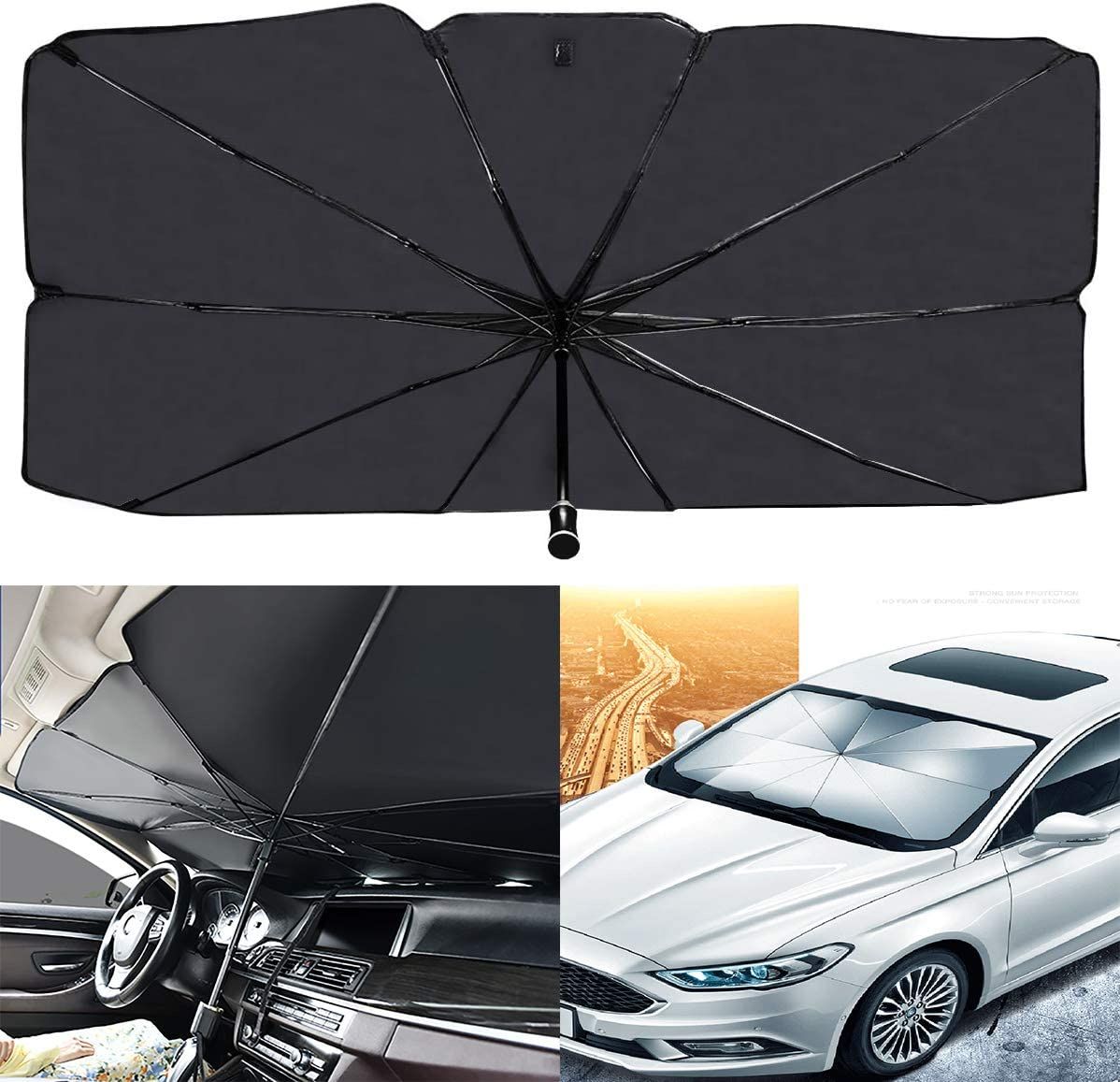 Universal Foldable Car Windshield Sun Shade Umbrella โ UV Protection & Heat Insulation Cover - Image 2