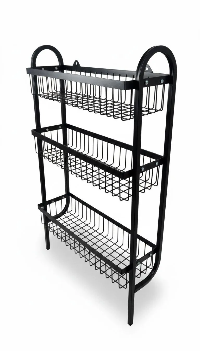 Wall Mounted Spice Rack Black Stainless Steel 3 Tier โ DIY Assembly Required (Self Assemble) - Image 6