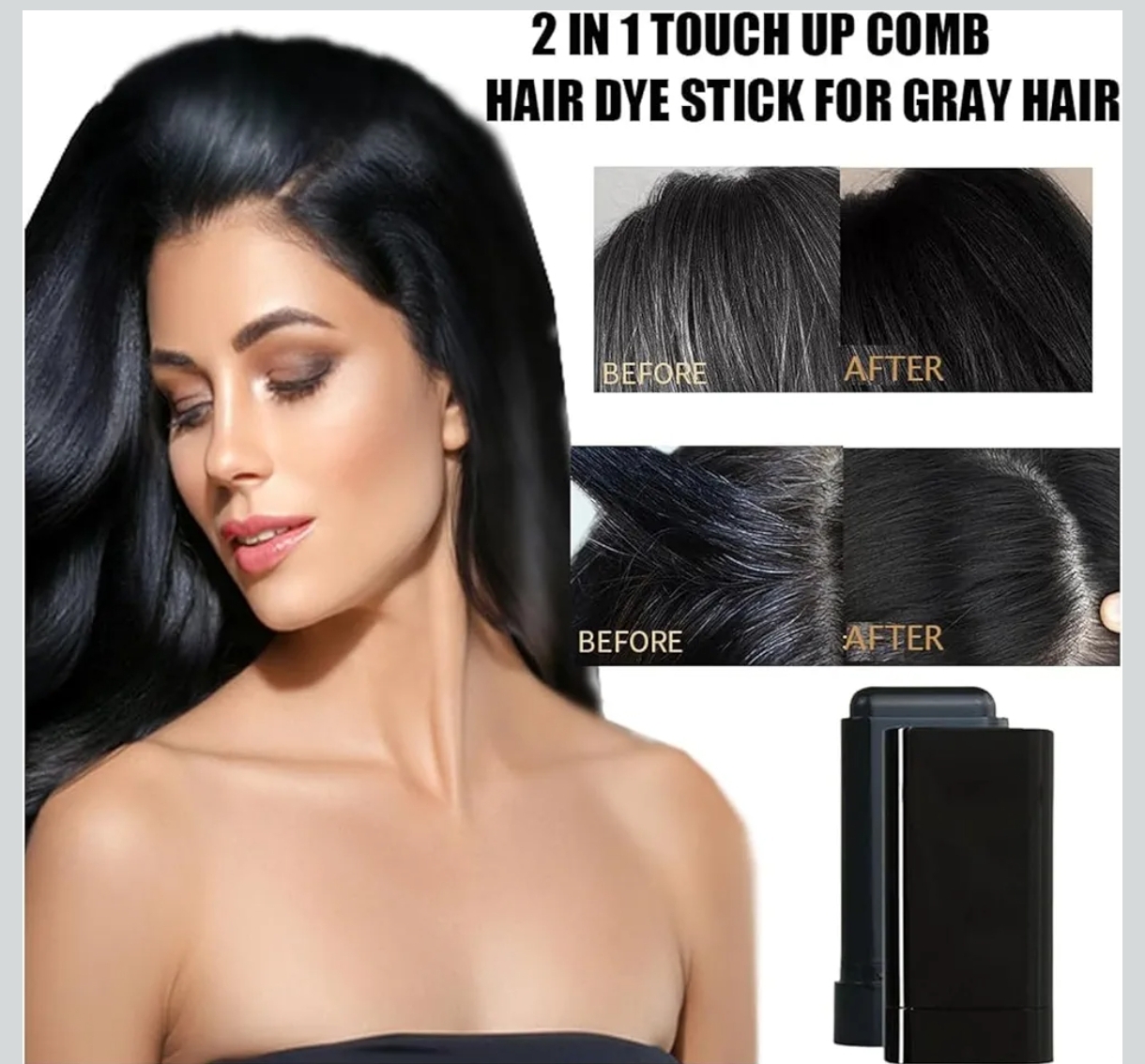 Hair Color Stick Instant Root Touch-Up - Portable Solution For Quick And Easy Gray Hair Coverage And Temporary Root Concealing (20g) - Image 5