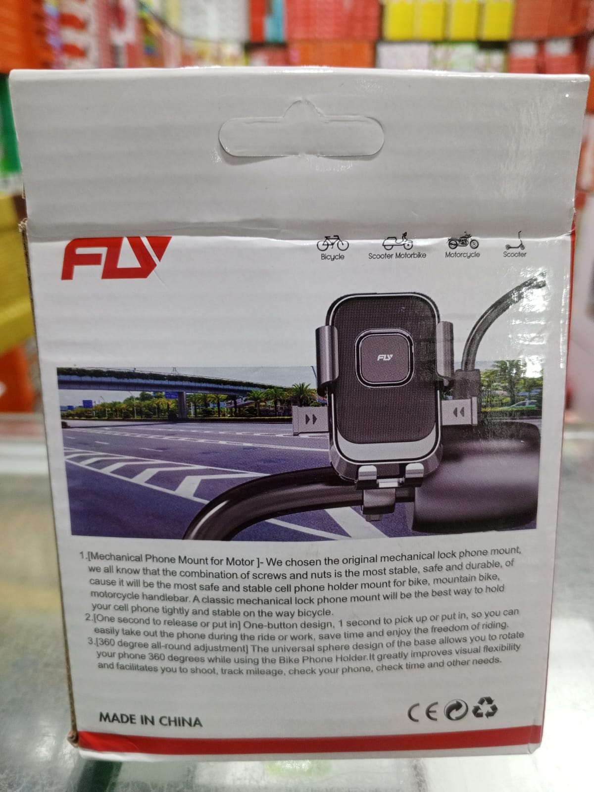 FLY Universal Mechanical Bike & Motorcycle Phone Mount โ 360ยฐ Adjustable Handlebar Bracket for Bicycles, Scooters & E-Bikes - Image 7