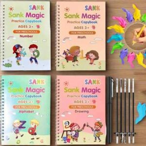 China Imported Sank Magic Book 4pcs With Refills & Pen | Kids Practice Book | Educational Tracking Books For Kids