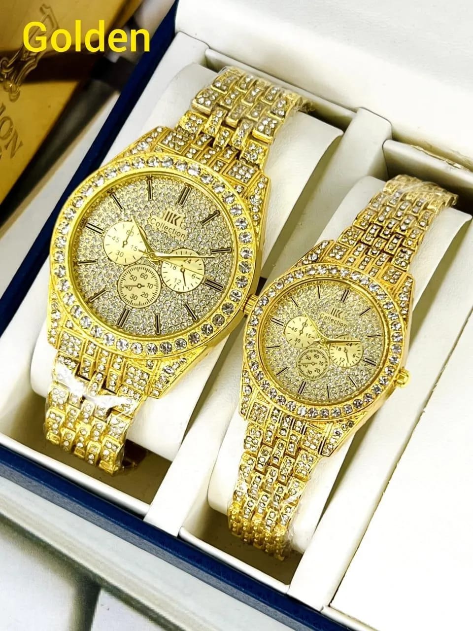 Luxury Diamond-Accented Couple Watch Set (Without Box) - Image 3