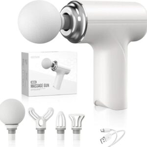 4-in-1 Rechargeable Massage Gun โ Multi-Functional Deep Tissue Body Massager with 4 Massage Heads, Type-C Charging & Long Battery Life