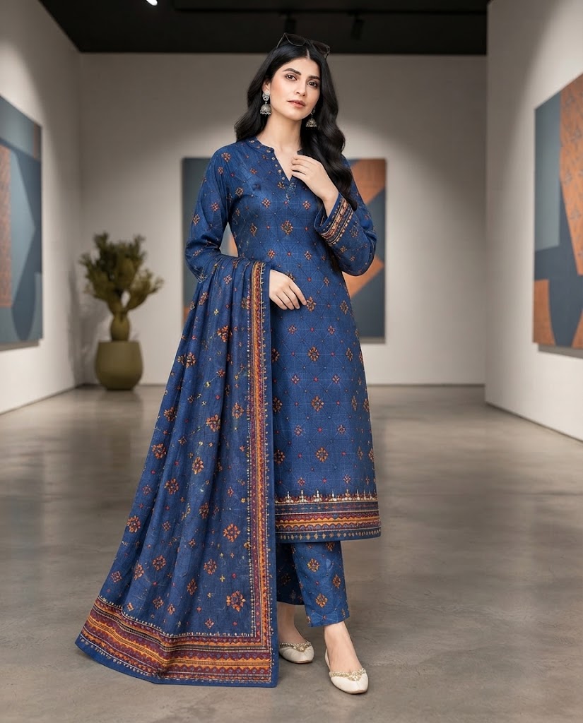 SALIM 3 Piece Printed Lawn Suit โ Design 10 | Digital Printed Lawn - Image 2