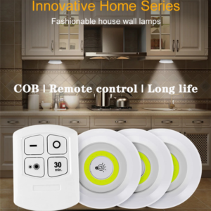 Pack of 3 LED Remote Control Lights โ Tap Lights with Self Adhesive for Cabinet, Wardrobe & Kitchen