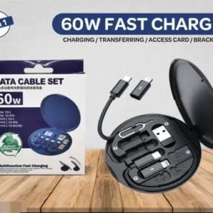 5 In 1 Multifunctional Data Cable Set 60W Fast Charging Universal Charging Pins Durable Portable Charger Cable Kit